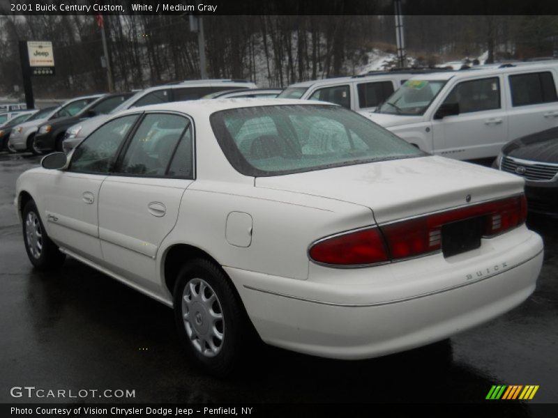 White / Medium Gray 2001 Buick Century Custom