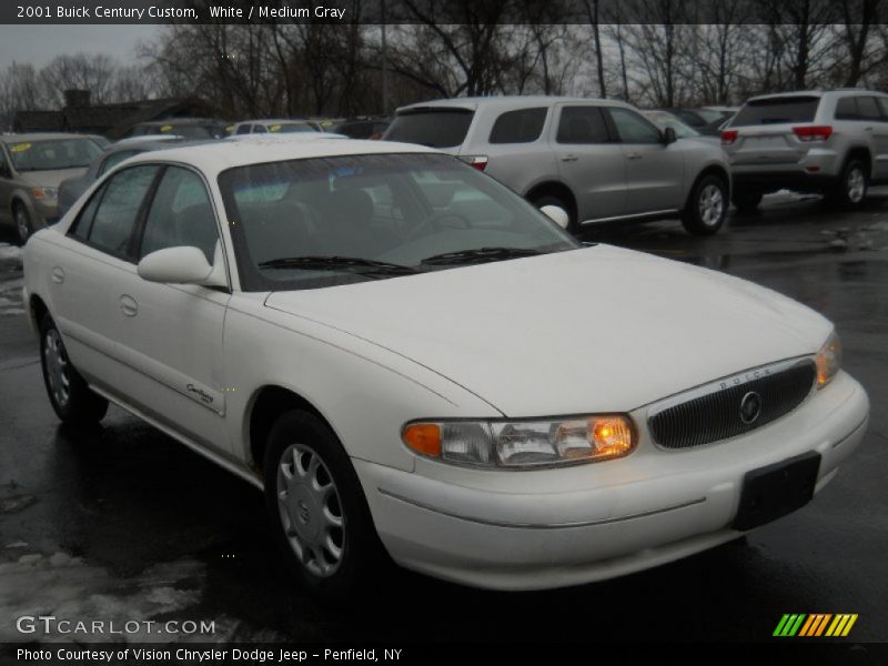 White / Medium Gray 2001 Buick Century Custom