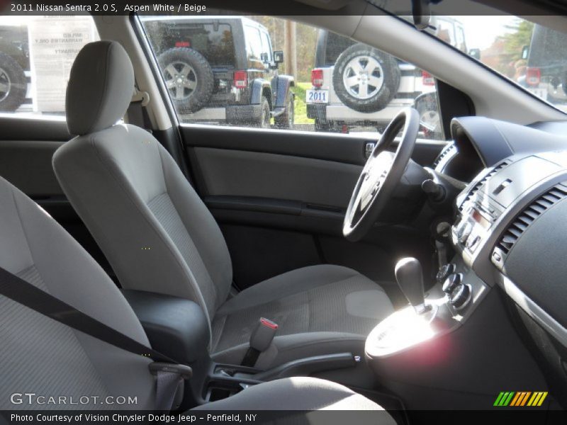 Aspen White / Beige 2011 Nissan Sentra 2.0 S