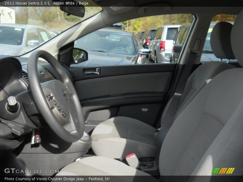 Aspen White / Beige 2011 Nissan Sentra 2.0 S