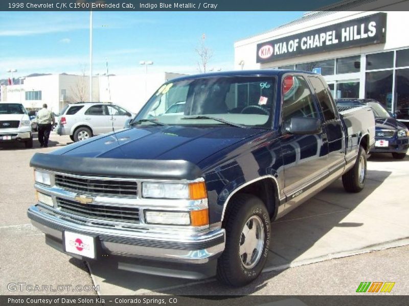 Indigo Blue Metallic / Gray 1998 Chevrolet C/K C1500 Extended Cab