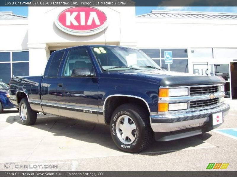 Indigo Blue Metallic / Gray 1998 Chevrolet C/K C1500 Extended Cab