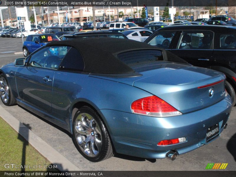 Atlantic Blue Metallic / Cream Beige 2005 BMW 6 Series 645i Convertible