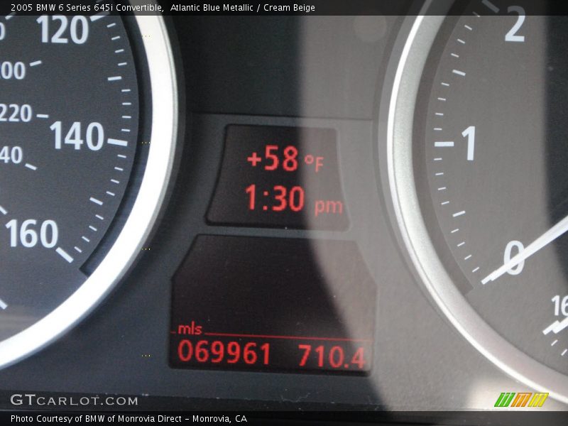 Atlantic Blue Metallic / Cream Beige 2005 BMW 6 Series 645i Convertible