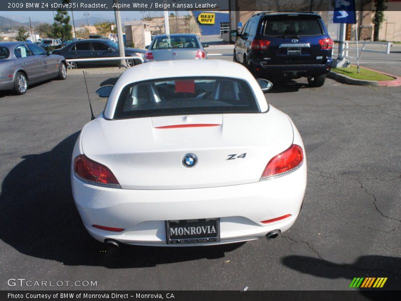 Alpine White / Beige Kansas Leather 2009 BMW Z4 sDrive35i Roadster