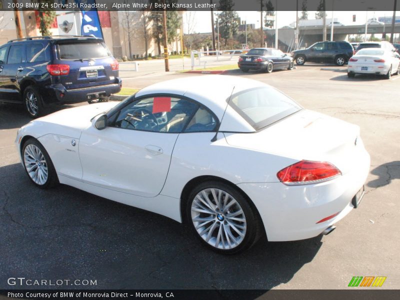 Alpine White / Beige Kansas Leather 2009 BMW Z4 sDrive35i Roadster