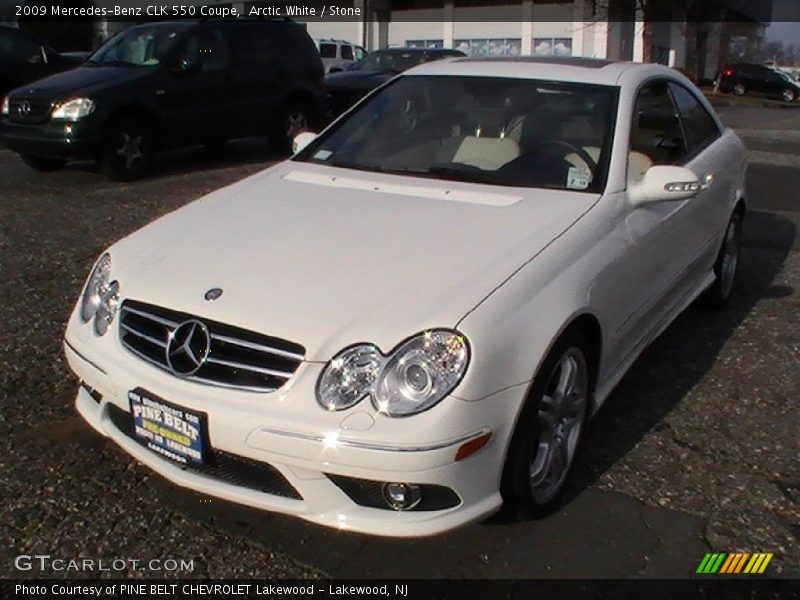 Arctic White / Stone 2009 Mercedes-Benz CLK 550 Coupe