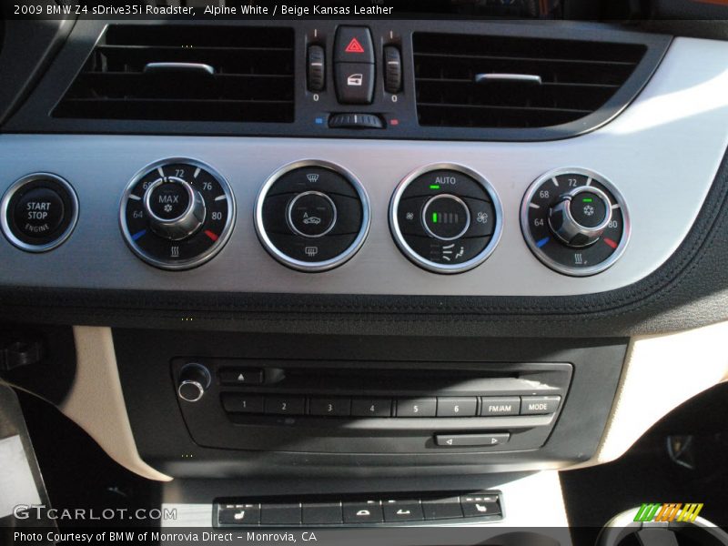 Controls of 2009 Z4 sDrive35i Roadster