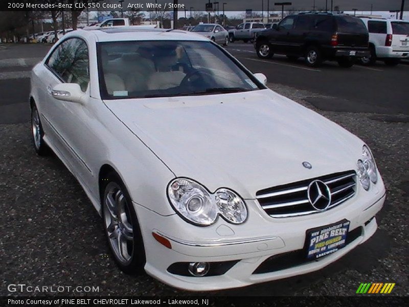 Arctic White / Stone 2009 Mercedes-Benz CLK 550 Coupe