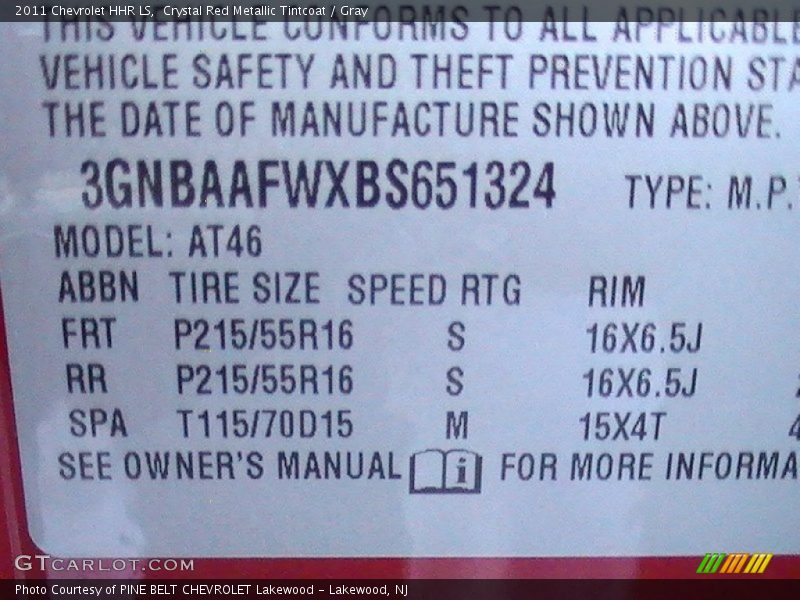 Crystal Red Metallic Tintcoat / Gray 2011 Chevrolet HHR LS