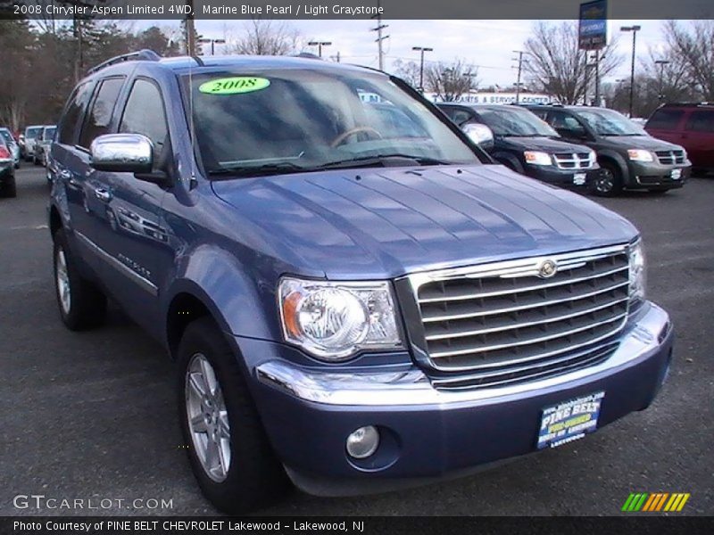 Marine Blue Pearl / Light Graystone 2008 Chrysler Aspen Limited 4WD