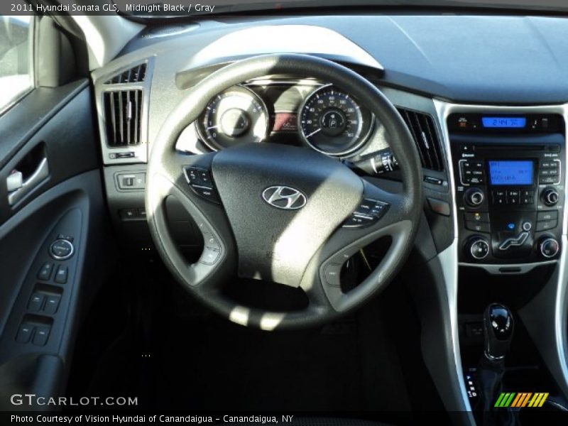 Midnight Black / Gray 2011 Hyundai Sonata GLS