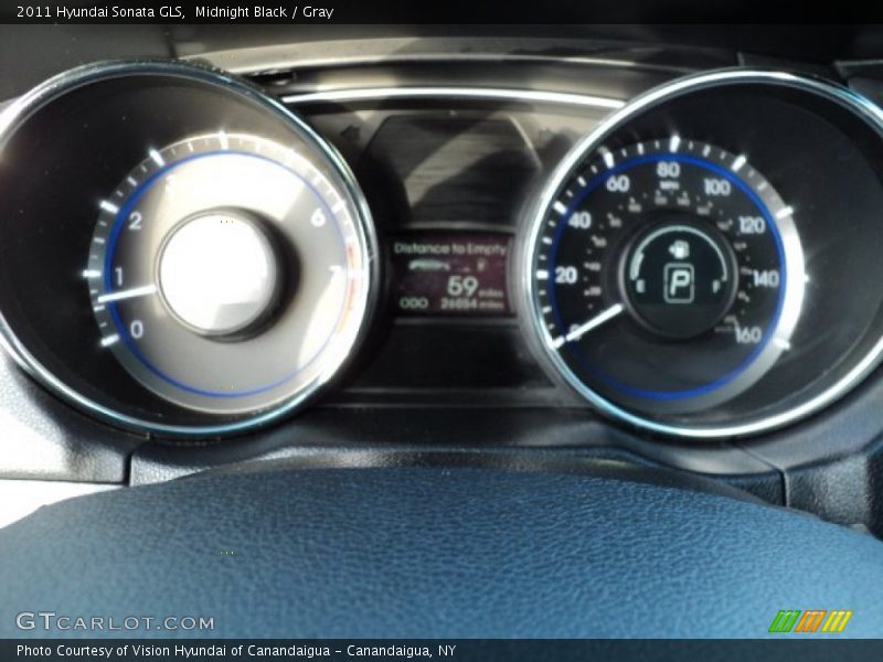 Midnight Black / Gray 2011 Hyundai Sonata GLS