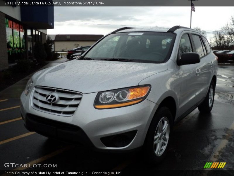 Moonstone Silver / Gray 2011 Hyundai Santa Fe GLS AWD