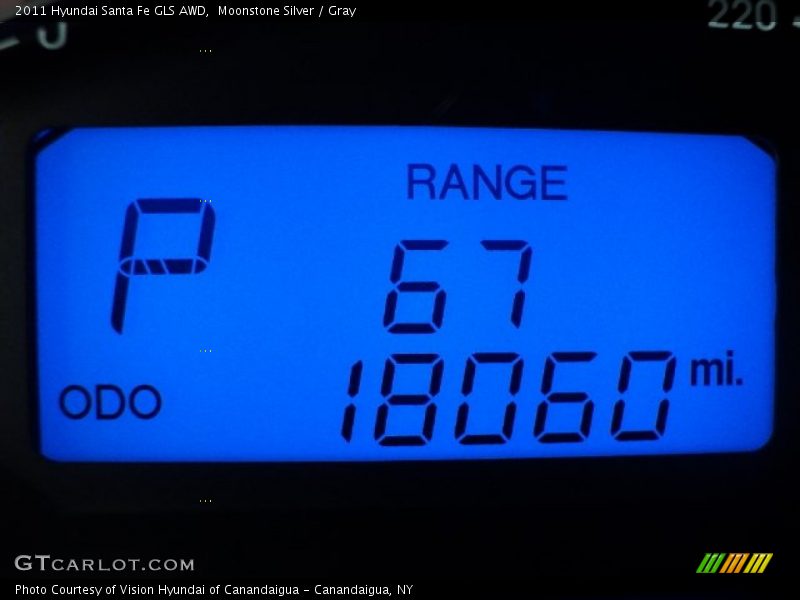 Moonstone Silver / Gray 2011 Hyundai Santa Fe GLS AWD