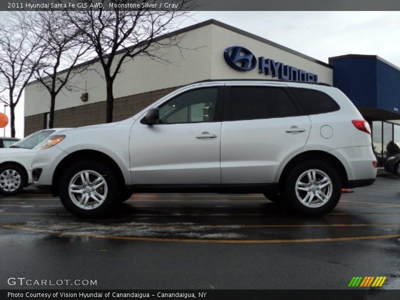 Moonstone Silver / Gray 2011 Hyundai Santa Fe GLS AWD