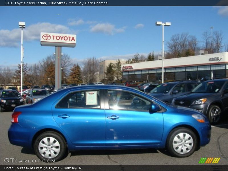 Blue Streak Metallic / Dark Charcoal 2010 Toyota Yaris Sedan