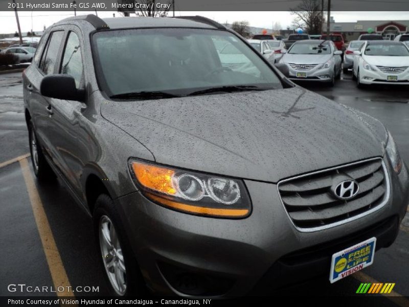Mineral Gray / Gray 2011 Hyundai Santa Fe GLS AWD