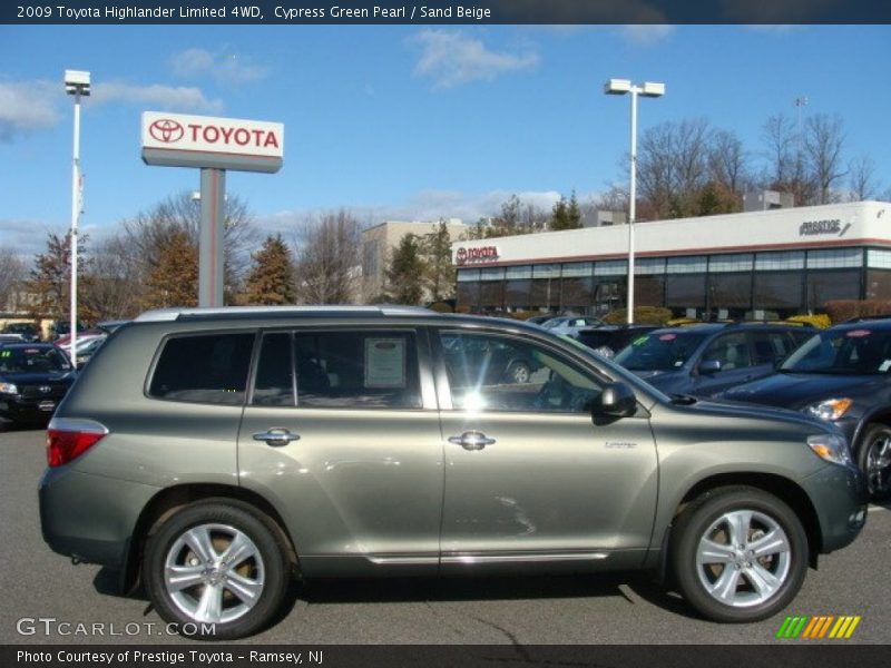 Cypress Green Pearl / Sand Beige 2009 Toyota Highlander Limited 4WD