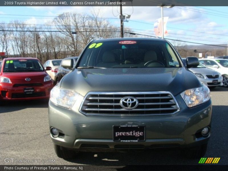 Cypress Green Pearl / Sand Beige 2009 Toyota Highlander Limited 4WD