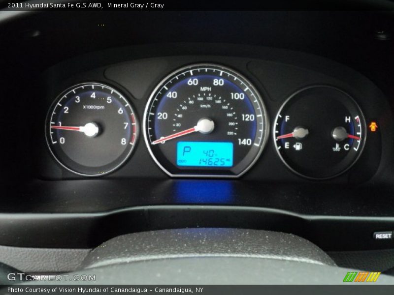 Mineral Gray / Gray 2011 Hyundai Santa Fe GLS AWD