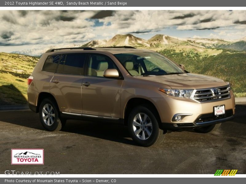 Sandy Beach Metallic / Sand Beige 2012 Toyota Highlander SE 4WD