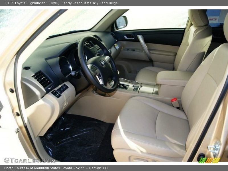Sandy Beach Metallic / Sand Beige 2012 Toyota Highlander SE 4WD