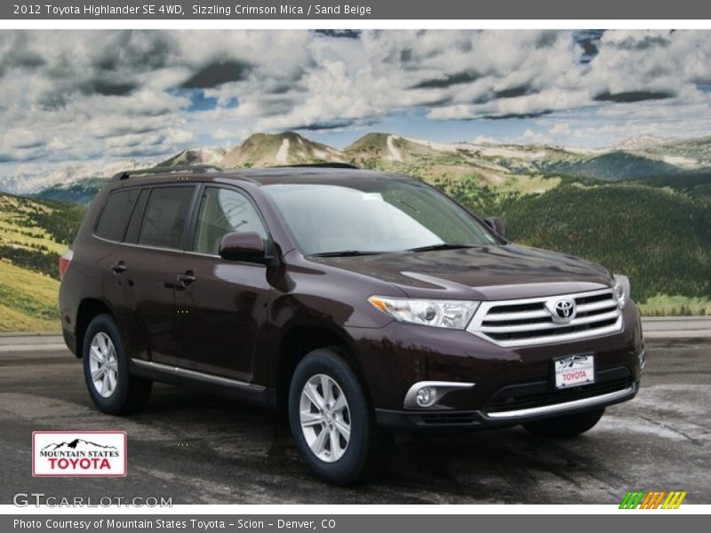 Sizzling Crimson Mica / Sand Beige 2012 Toyota Highlander SE 4WD