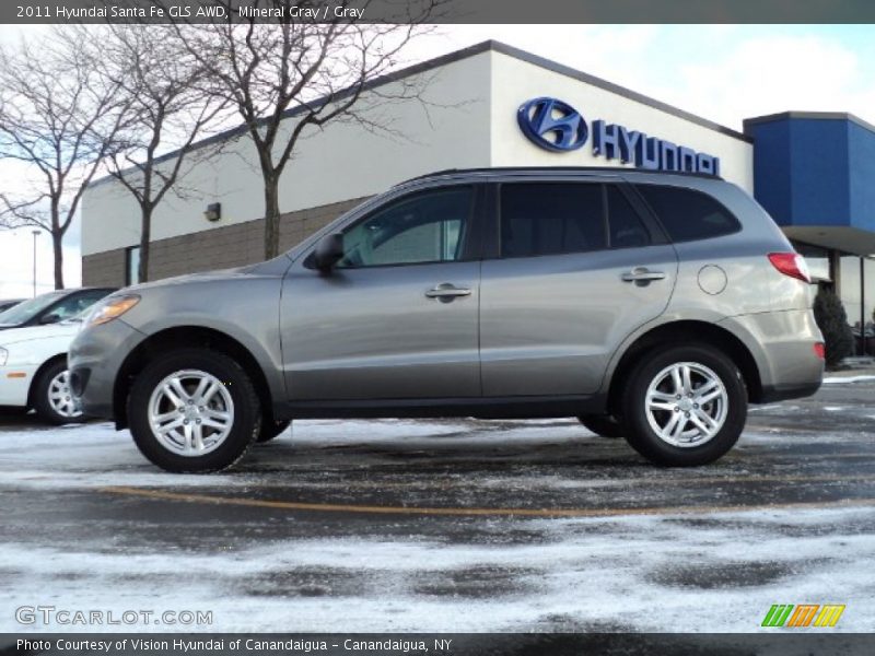 Mineral Gray / Gray 2011 Hyundai Santa Fe GLS AWD