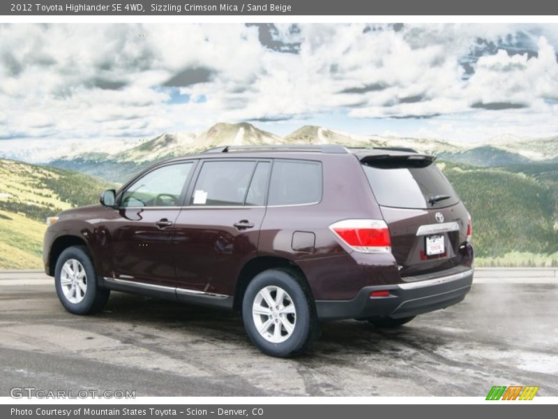 Sizzling Crimson Mica / Sand Beige 2012 Toyota Highlander SE 4WD