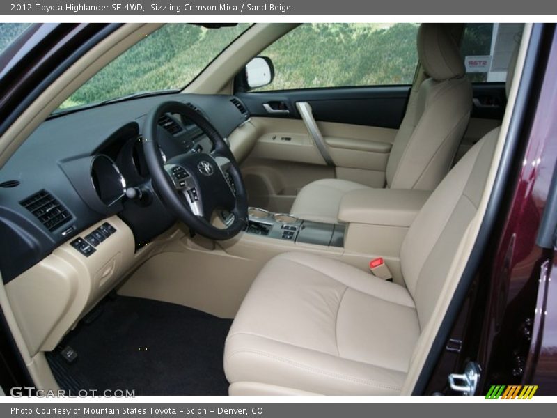 Sizzling Crimson Mica / Sand Beige 2012 Toyota Highlander SE 4WD