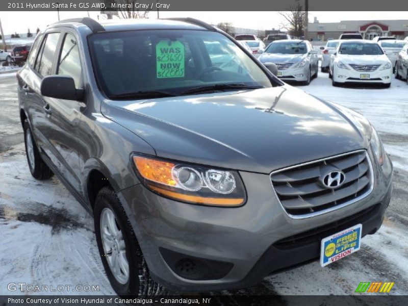 Mineral Gray / Gray 2011 Hyundai Santa Fe GLS AWD