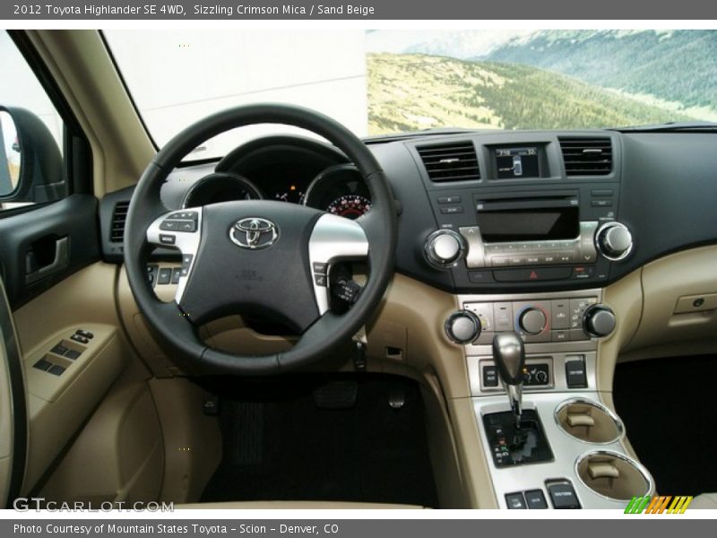 Sizzling Crimson Mica / Sand Beige 2012 Toyota Highlander SE 4WD