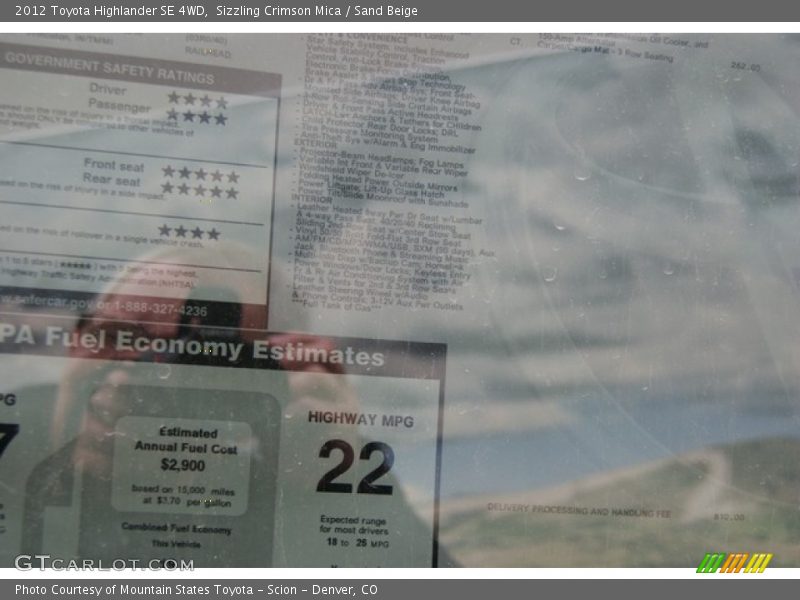 Sizzling Crimson Mica / Sand Beige 2012 Toyota Highlander SE 4WD