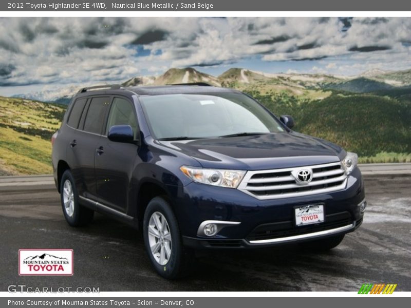 Nautical Blue Metallic / Sand Beige 2012 Toyota Highlander SE 4WD