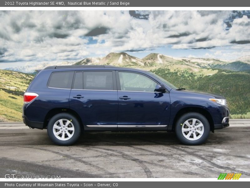 Nautical Blue Metallic / Sand Beige 2012 Toyota Highlander SE 4WD