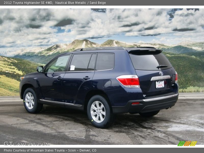 Nautical Blue Metallic / Sand Beige 2012 Toyota Highlander SE 4WD
