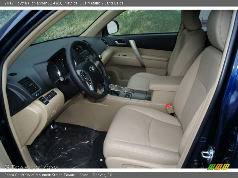 Nautical Blue Metallic / Sand Beige 2012 Toyota Highlander SE 4WD