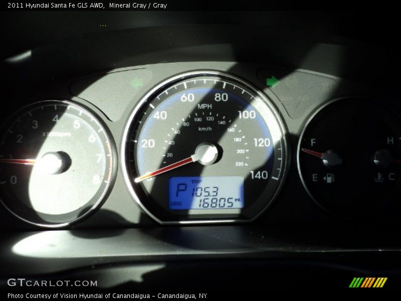 Mineral Gray / Gray 2011 Hyundai Santa Fe GLS AWD