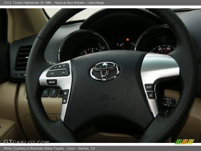 Nautical Blue Metallic / Sand Beige 2012 Toyota Highlander SE 4WD