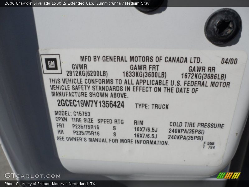 Summit White / Medium Gray 2000 Chevrolet Silverado 1500 LS Extended Cab