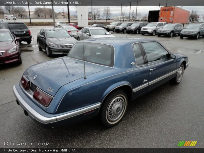 Dark Garnet Red Metallic / Blue 1990 Buick Riviera