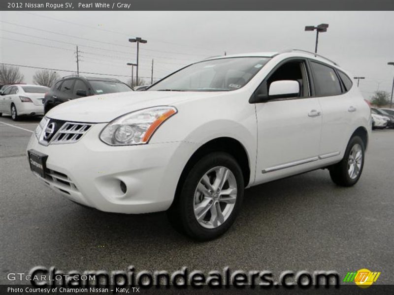 Pearl White / Gray 2012 Nissan Rogue SV