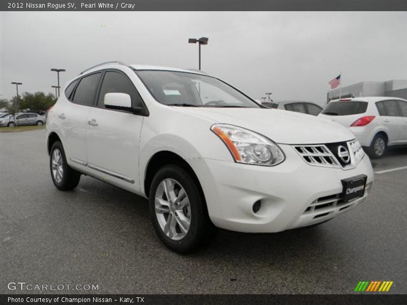 Pearl White / Gray 2012 Nissan Rogue SV