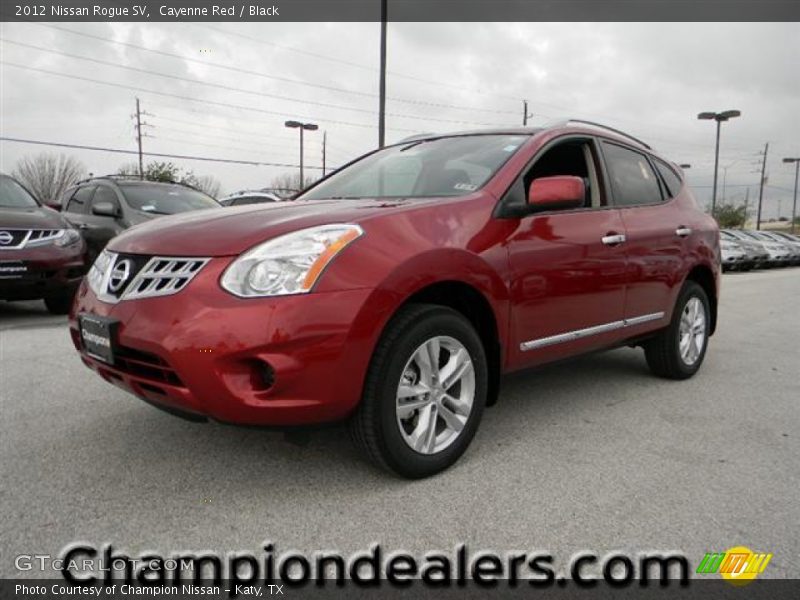 Cayenne Red / Black 2012 Nissan Rogue SV