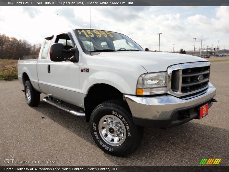 Oxford White / Medium Flint 2004 Ford F250 Super Duty XLT SuperCab 4x4