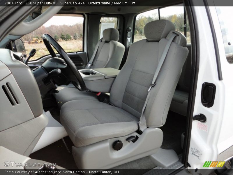 Oxford White / Medium Flint 2004 Ford F250 Super Duty XLT SuperCab 4x4