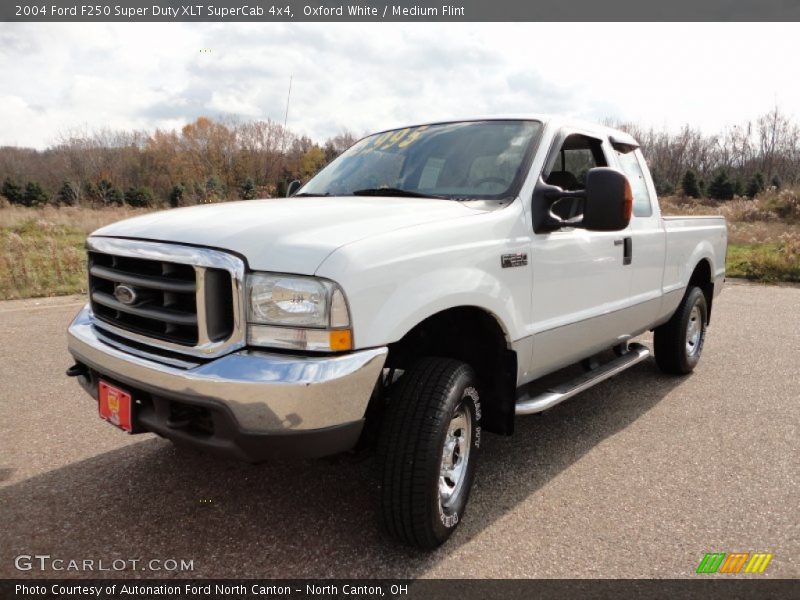 Oxford White / Medium Flint 2004 Ford F250 Super Duty XLT SuperCab 4x4