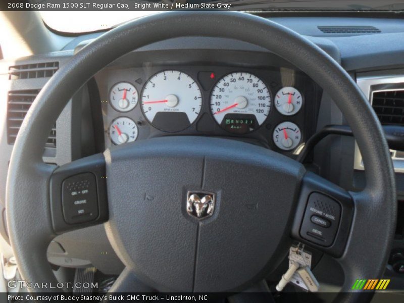 Bright White / Medium Slate Gray 2008 Dodge Ram 1500 SLT Regular Cab