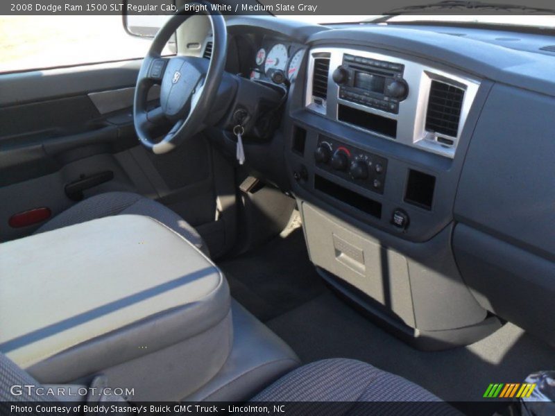 Bright White / Medium Slate Gray 2008 Dodge Ram 1500 SLT Regular Cab